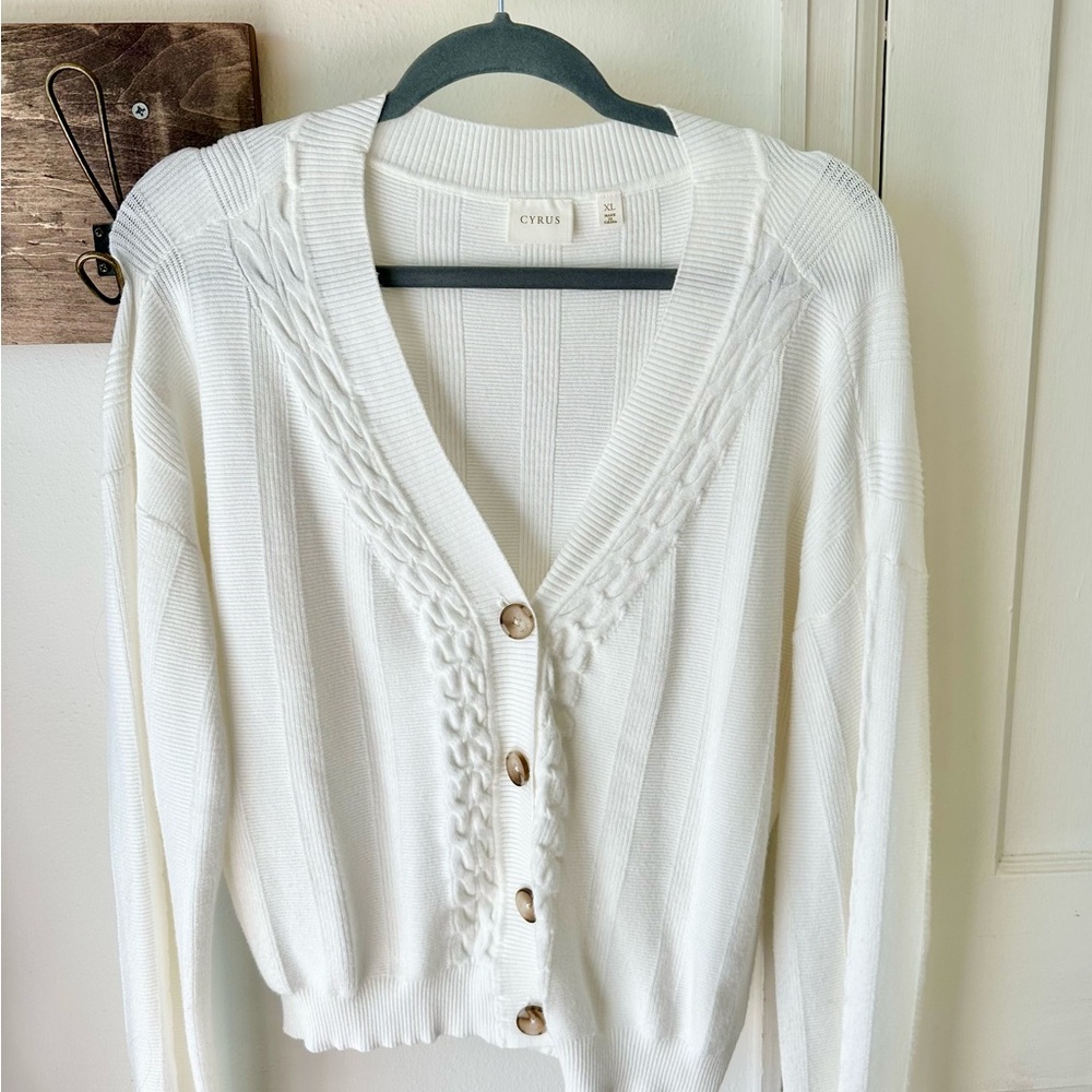 Cyrus Women's Cream Cardigan Sweater
